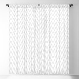 Herringbone_Small Scale_Black + White Blackout Curtain