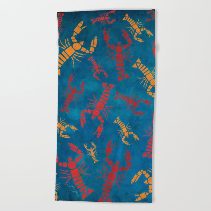 Lobsters Beach Towel