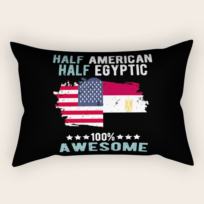 Half American Half Egyptic Rectangular Pillow