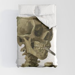 Vincent Van Gogh Skull With Burning Cigarette (Reproduction)  Comforter