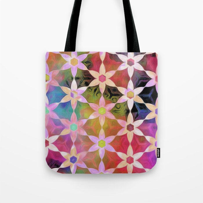Rainbow Daisy Chain Tote Bag By Laurenwdesign Society6 Rainbow Daisy Chain Tote Bag