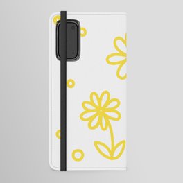 Daisies and Dots 2 - Lemon Yellow and White Android Wallet Case