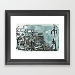 Gloomy Cityscape Framed Art Print
