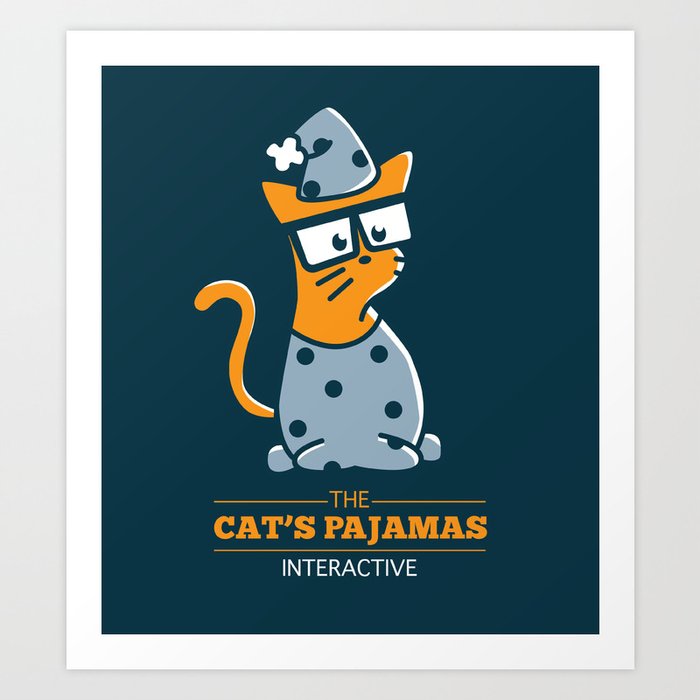 The Cat's Pajamas Interactive Art Print by GarrityGraphics