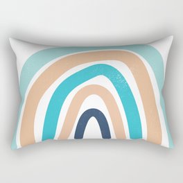 simplistic rainbow with blue heus and a touch of earth tones Rectangular Pillow