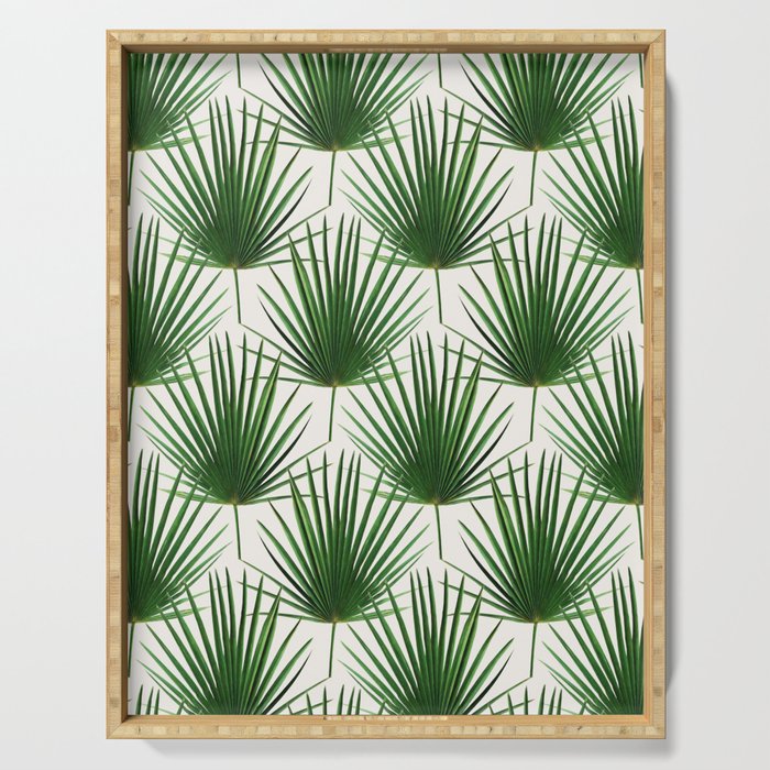 Simple Palm Leaf Geometry Serving Tray