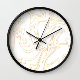 Liquid Gold Marble. Trendy golden ink marbling texture. Suminagashi art. Clear iPhone Case Wall Clock