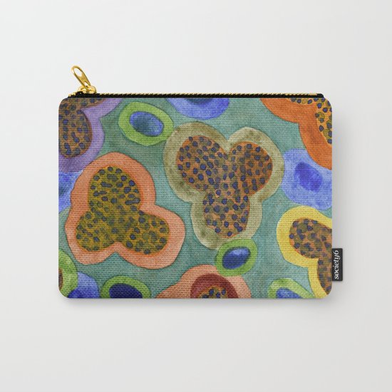 Summerly Blossoms and Olives Pattern Carry-All Pouch