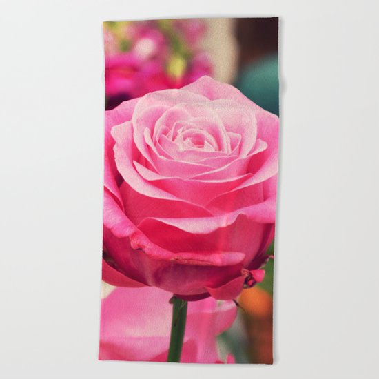 Elegant pink rose Beach Towel