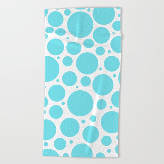 Aqua polkadots- Dot turquoise pattern Beach Towel