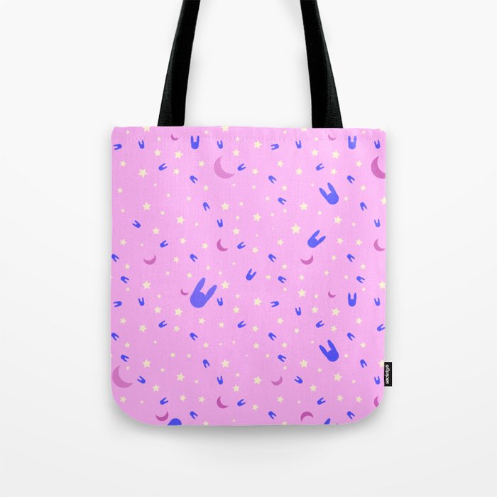 Anime inspired vibrant pattern on pink Tote Bag