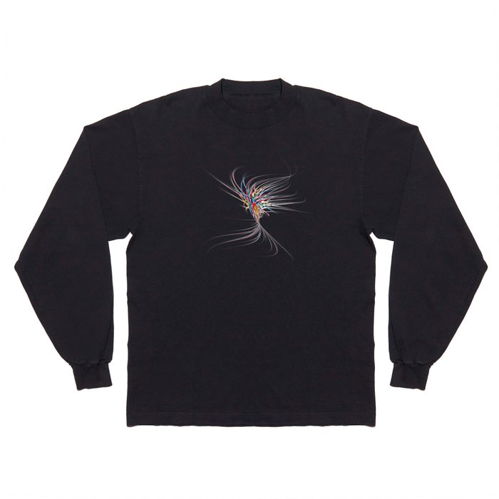 Abstract Curved Colored Lines. Long Sleeve T Shirt
