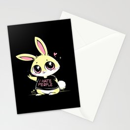 I Hate People Bunny Stationery Card