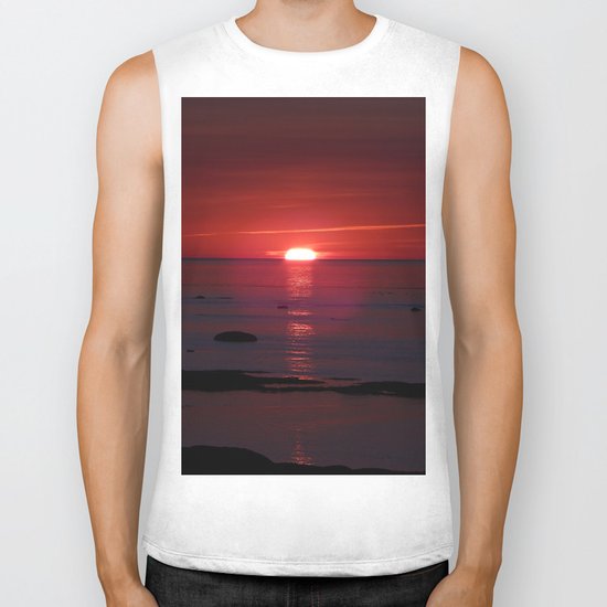 Red Skies Before Dusk Biker Tank