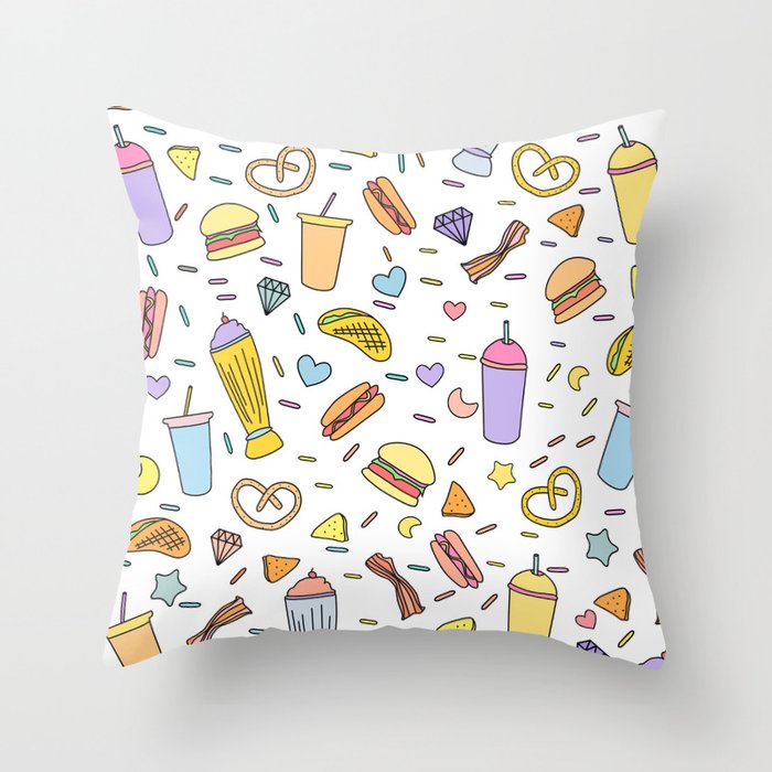 Fast food & Shakes Throw Pillow