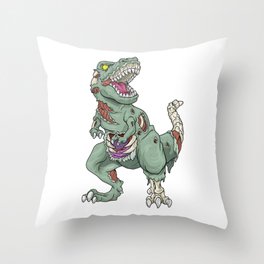 Zombie T-Rex Dino Party Halloween costume Undead Throw Pillow