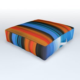 Blue And Orange Stripe Art - Purpose Outdoor Floor Cushion