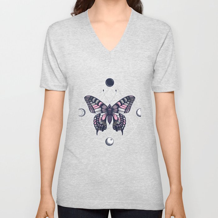 Demigirl Butterfly V Neck T Shirt
