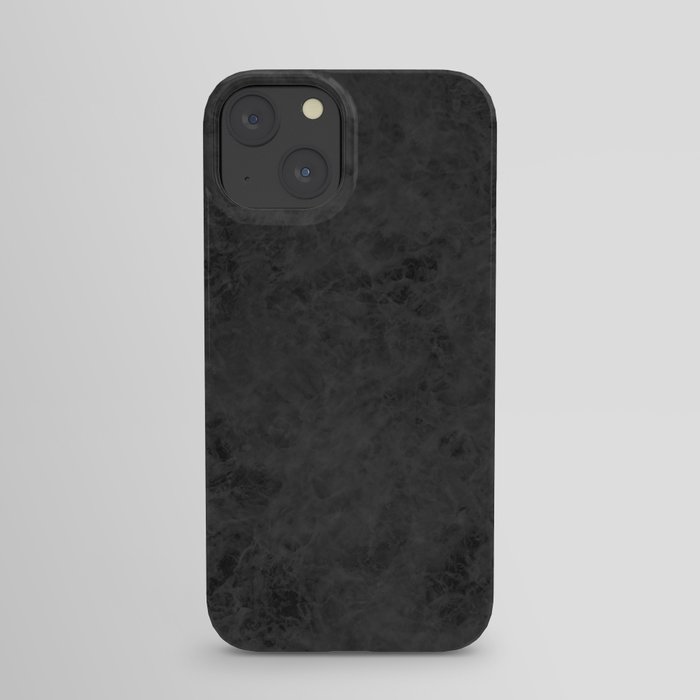 Black textured suede stone gray dark iPhone Case