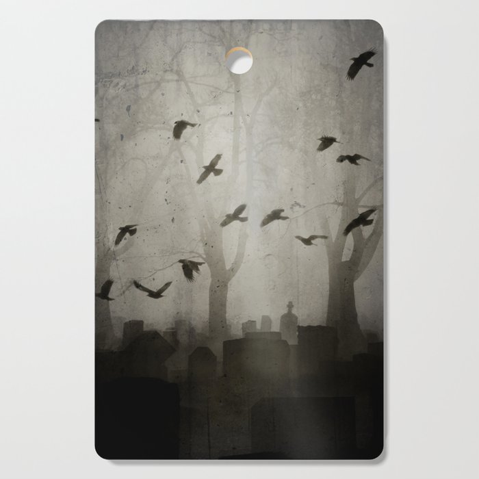 Gothic Crows Eerie Ceremony Cutting Board