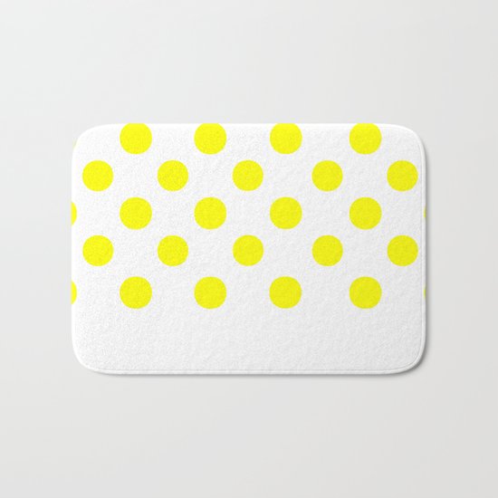 Polka Dots (Yellow/White) Bath Mat