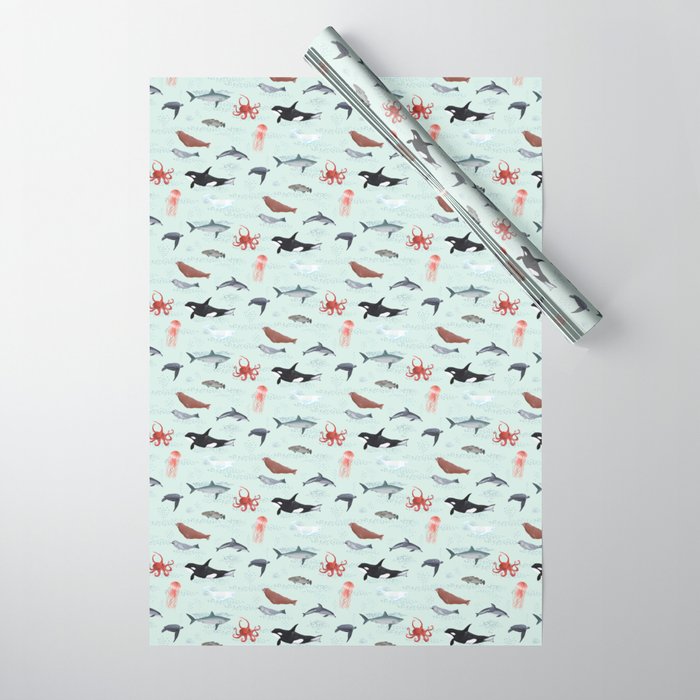 Ocean Life - Light Blue Wrapping Paper