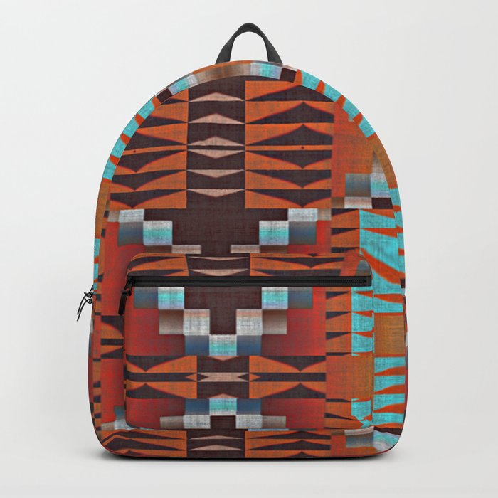 Native American Indian Tribal Mosaic Rustic Cabin Pattern Backpack