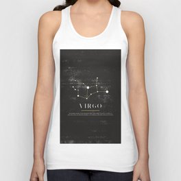 Virgo Zodiac Sign Constelation - Black and White Aesthetic - Grunge Unisex Tank Top