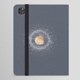 Watercolor Seashell and Sand on Dark Gray iPad Folio Case