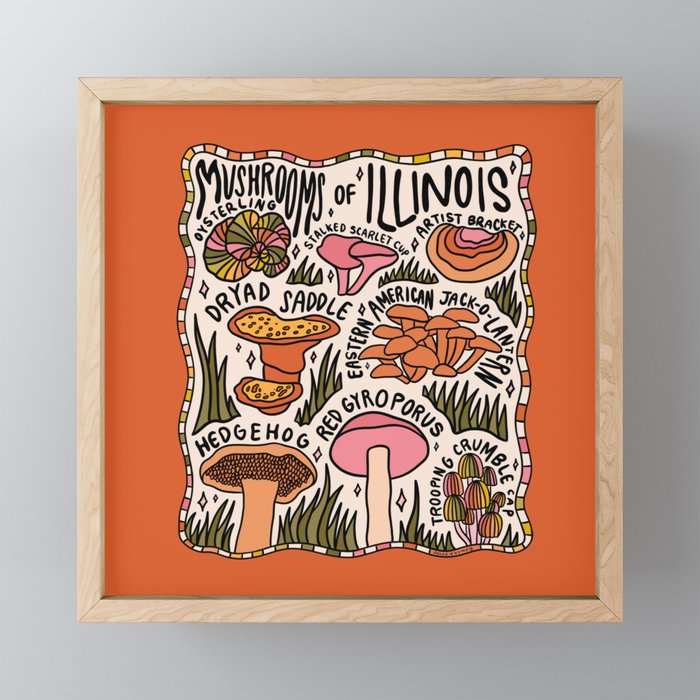 Mushrooms of Illinois Framed Mini Art Print