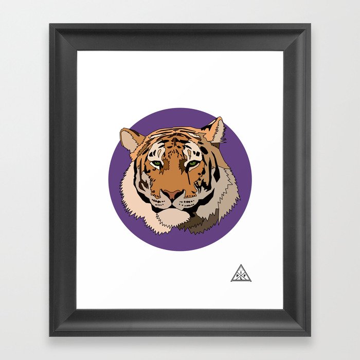 Wild Rectangular Tiger Framed Art Print