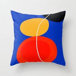 red yellow black blue abstract zen minimal art Throw Pillow
