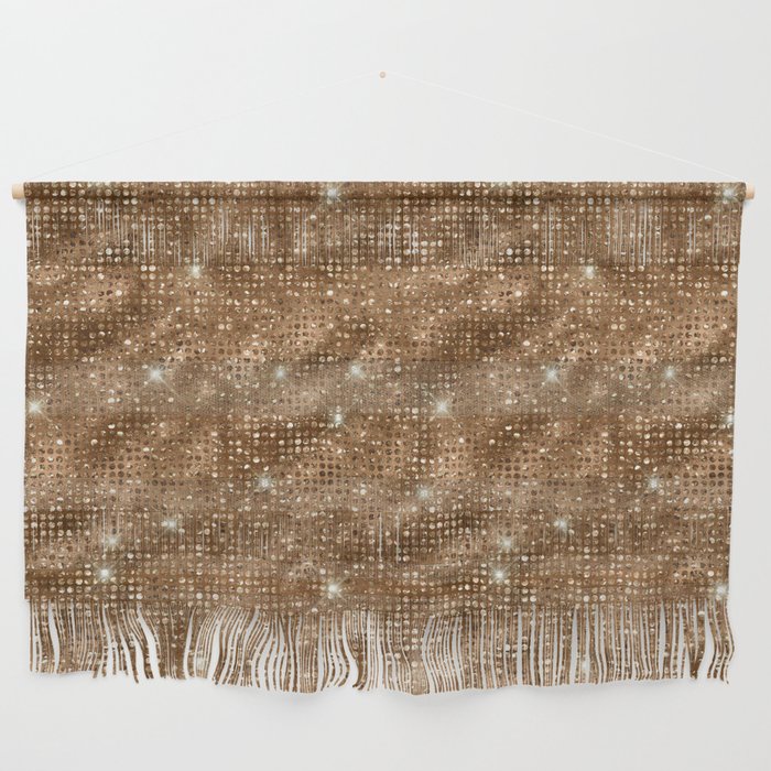 Bronze Diamond Studded Glam Pattern Wall Hanging