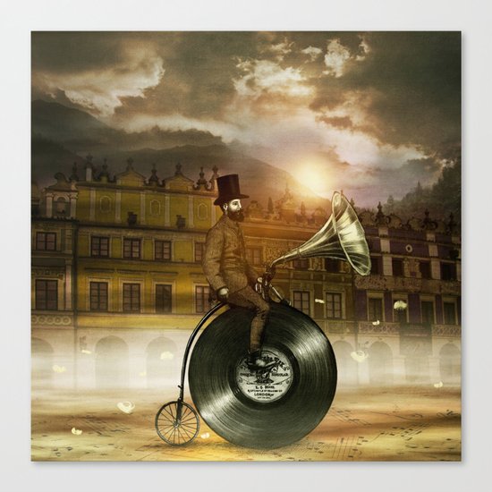 Music Man in the City, by Eric Fan and Viviana González Canvas Print