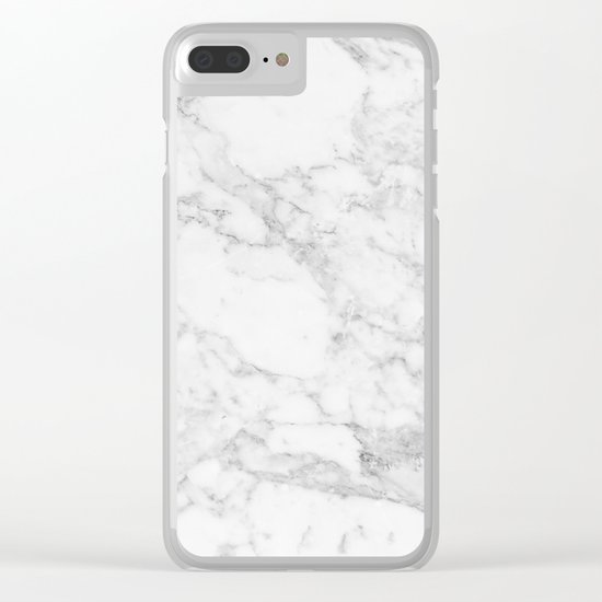 White Marble Edition 2 Clear iPhone Case