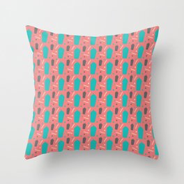 Pink and Blue Drinks Throw Pillow