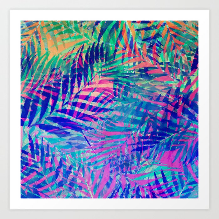 Colorful Abstract Palm Leaves 2 Art Print By Mariabiro Society6