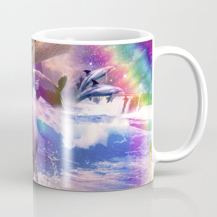 Rainbow Laser Space Cat On Unicorn Eating Taco Coffee Mug