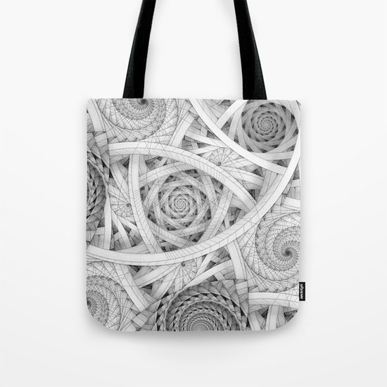 GET LOST - Black and White Spiral Tote Bag