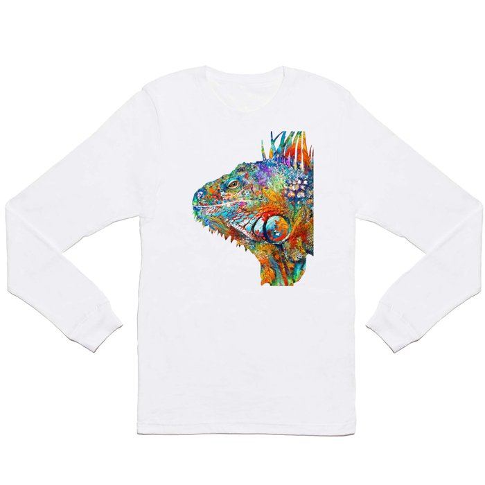 Colorful Iguana Art - One Cool Dude - Sharon Cummings Long Sleeve T Shirt