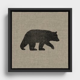 Black Bear Silhouette Framed Canvas