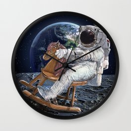 Space Cowboy Painting | Woke Up From A Dream For This Idea Wall Clock