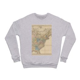 4k high definition western united states old map Crewneck Sweatshirt