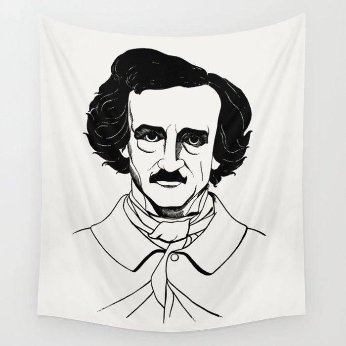 Edgar Allan Poe by Aubrey Beardsley Wall Tapestry