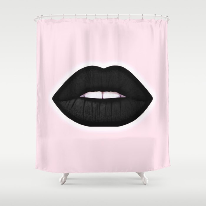 black lips Shower Curtain