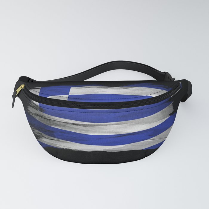 Greece flag brush stroke, national flag Fanny Pack