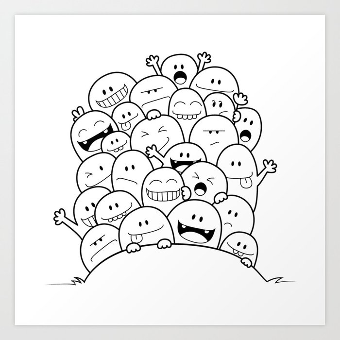 Doodle Selfie Art Print by Patricia Silveira Society6