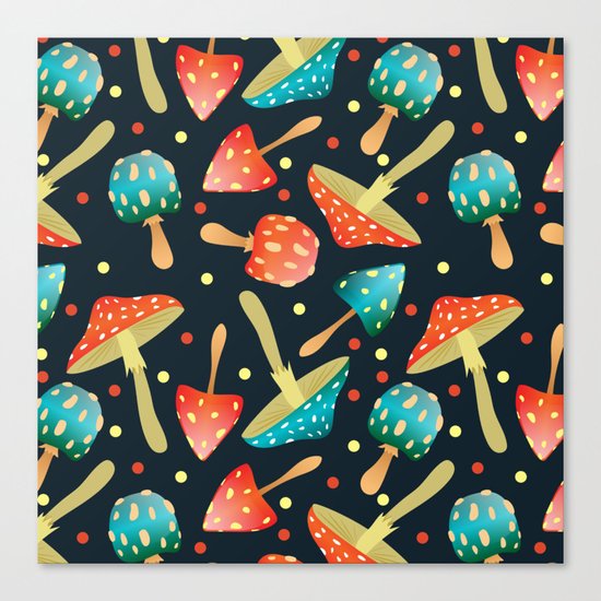 Bright mushrooms Canvas Print