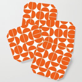 Mid Century Modern Geometric 04 Orange Coaster