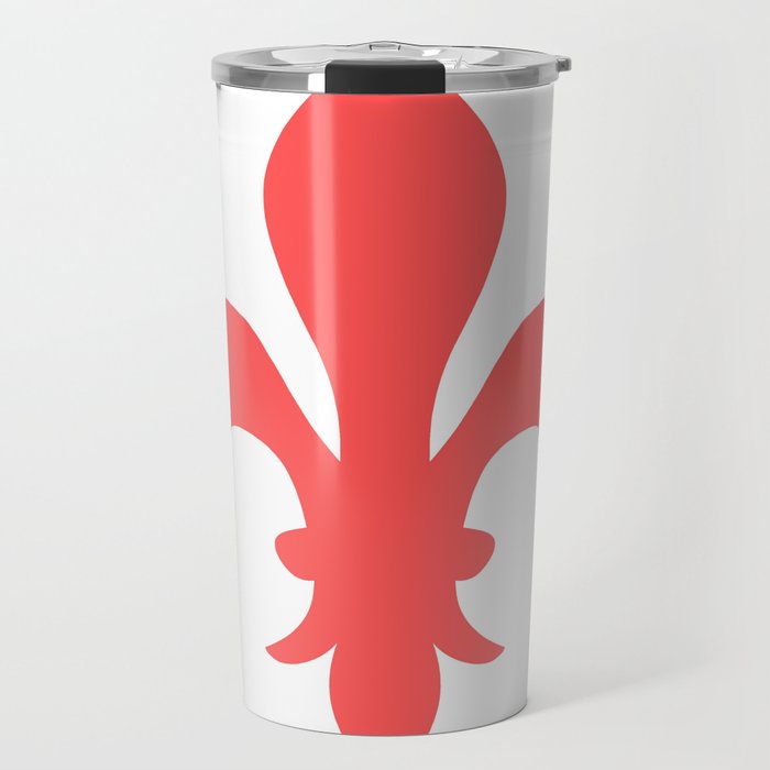 Fleur de Lis (Salmon & White) Travel Mug